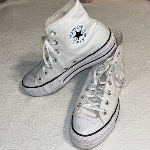 White converse high tops unisex